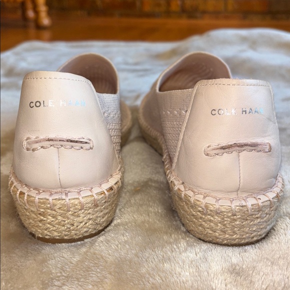 Cole Hann Metallic Shimmer Pale Pink Espadrille Slip-On Cloudfeel Shoes Women 10 - Picture 9 of 13